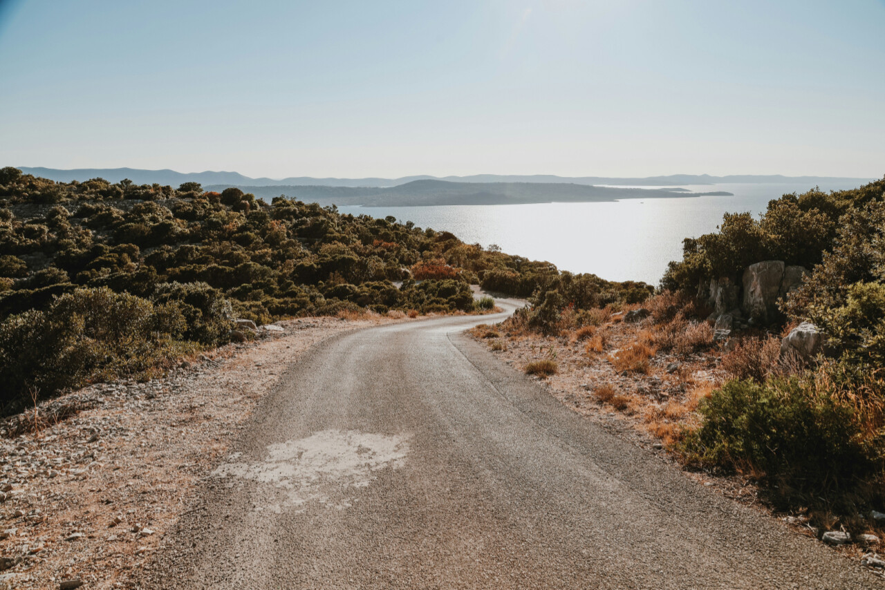 Driving on Ugljan island in Zadar region