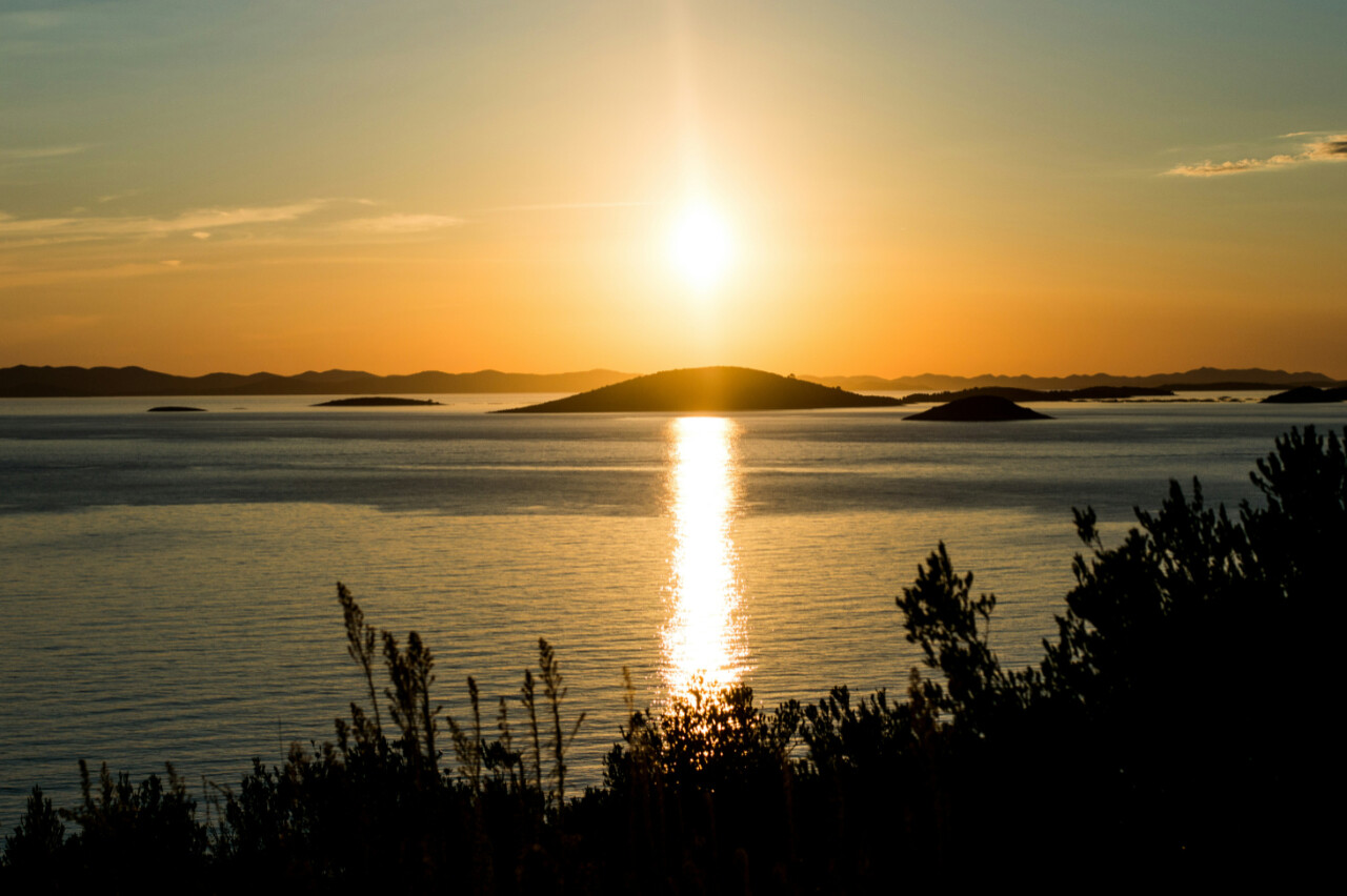 Sunset on Murter island in Zadar region