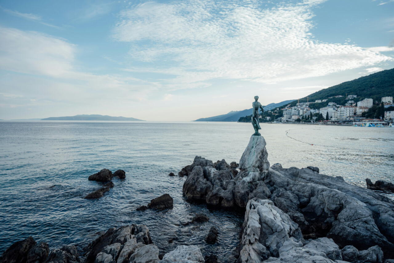 Maiden with the Seagull - The most famous statue in Opatija, Kvarner region