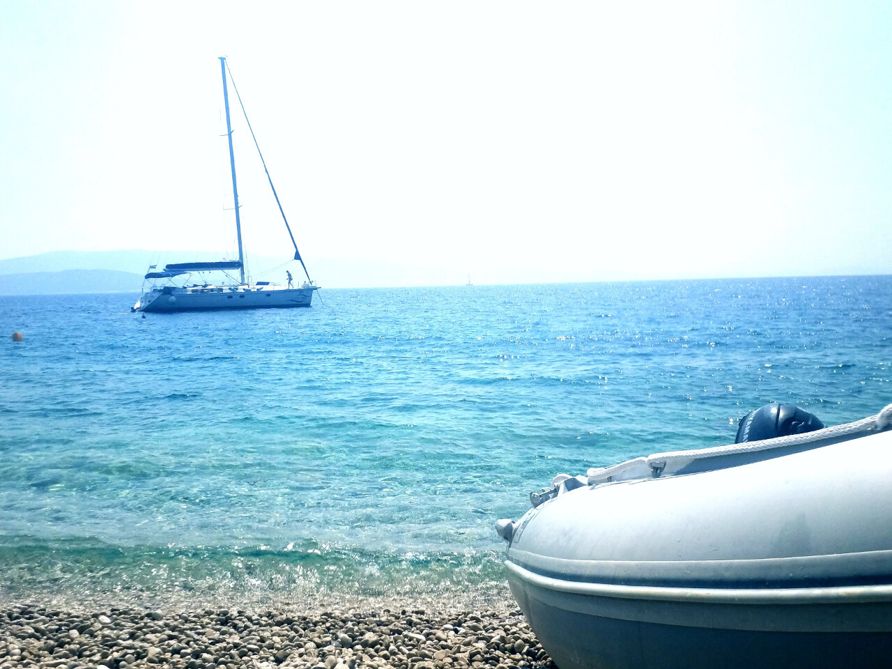 Moored crewed boat in Split region